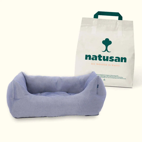 Cozy Kit Natusan Cat Litter 10L And Project Blu Eco-Friendly Nest Bed (XS) Bundle