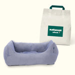 Kitten Starter Kit - Natusan Wheat Litter And Project Blu Eco-Friendly Plain Blue Nest Bed (XS) Bundle