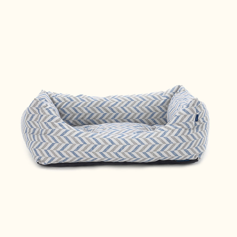 Project Blu Eco-Friendly Grey and Blue Patterned Nest Cat Bed (XS)